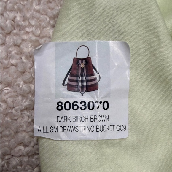 Burberry Handbags - Burberry Dark Birch Small Drawstring Bucket